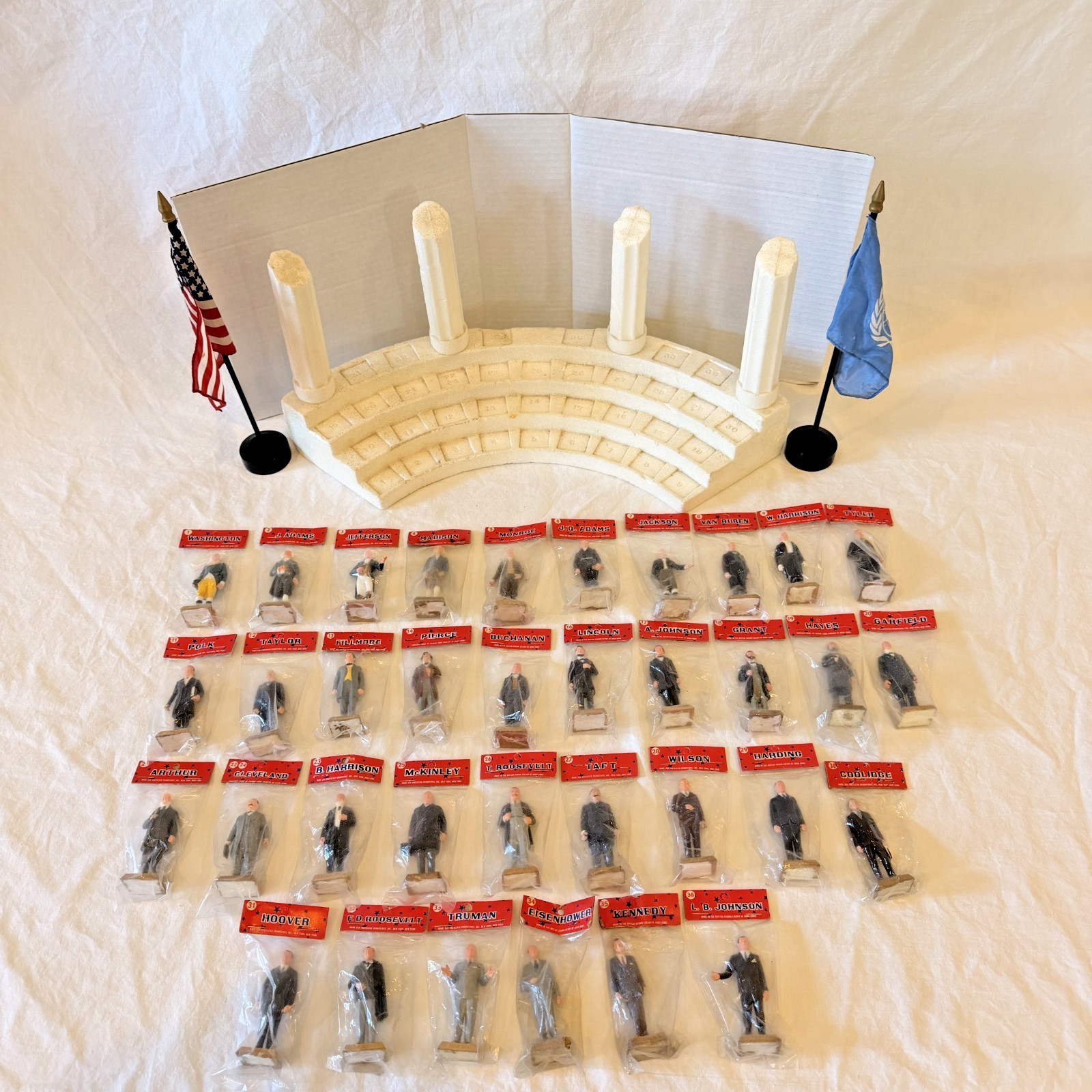 1960's Vintage Marx USA Presidents Complete Set 1–36 Factory Sealed w/ Stand