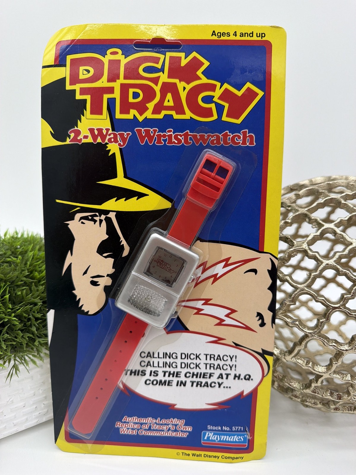 Vintage Dick Tracy 2-Way Wristwatch Playmates 5771 Carded Disney 1990