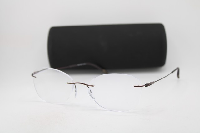 NEW SILHOUETTE 5500 70 6040 BROWN GUNMETAL TITANIUM AUTHENTIC EYEGLASSES 54-19 NEW SILHOUETTE 5500 70 6040 BROWN GUNMETAL TITANIUM AUTHENTIC EYEGLASSES 54-19