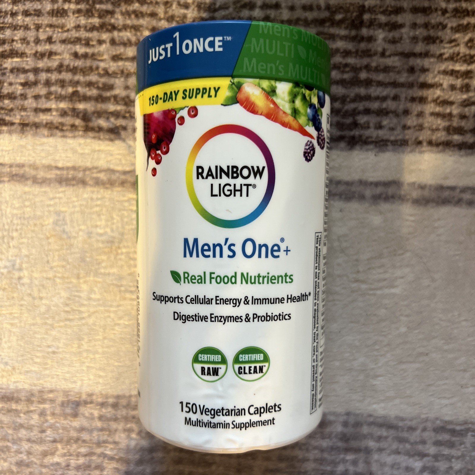 Rainbow Light Men’s One+ Multivitamin 150 Vegetarian Caplets Exp:12/27