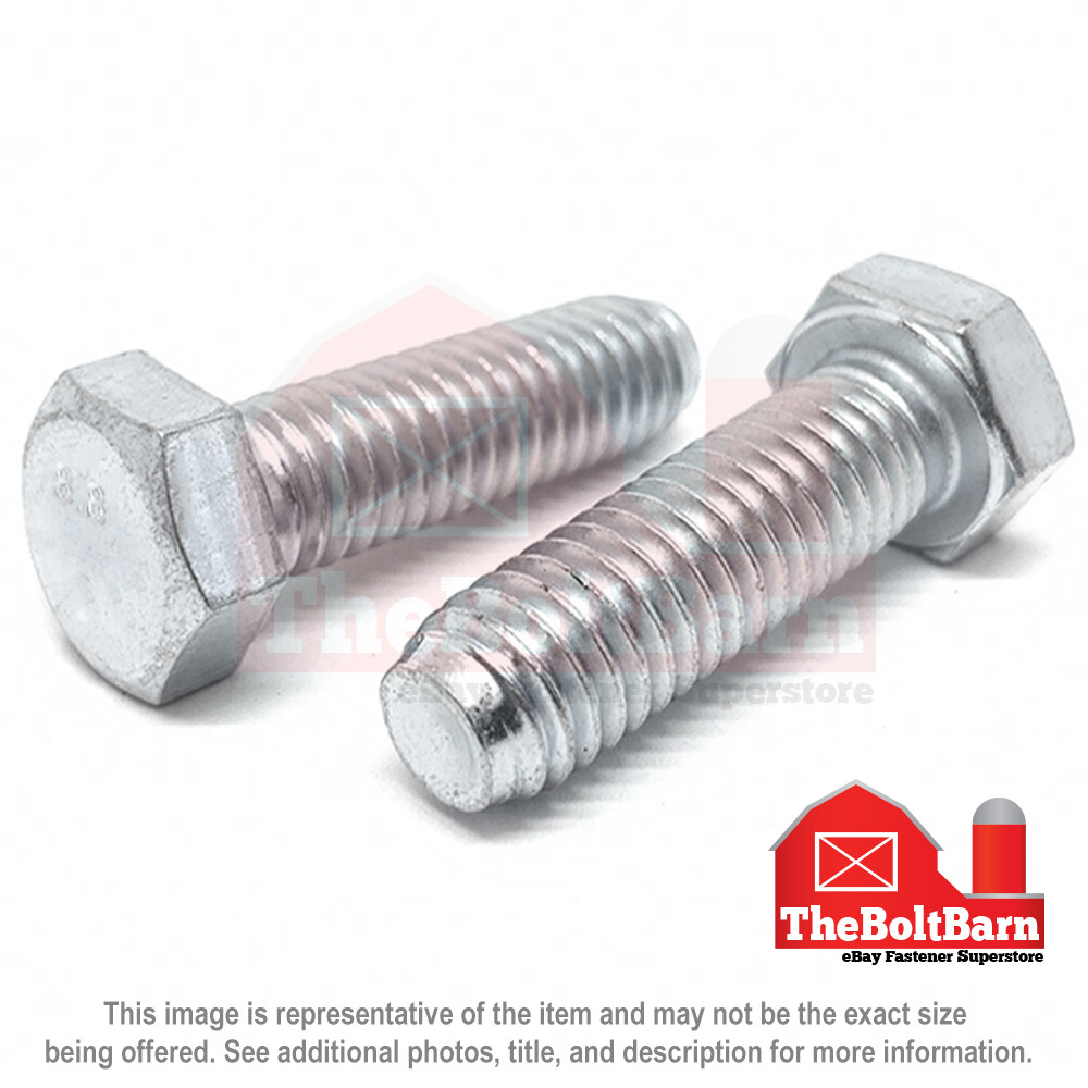 M8-1.25 Class 8.8 Hex Cap Screw Bolts COARSE Thread USS Zinc (Pick Length & Qty)