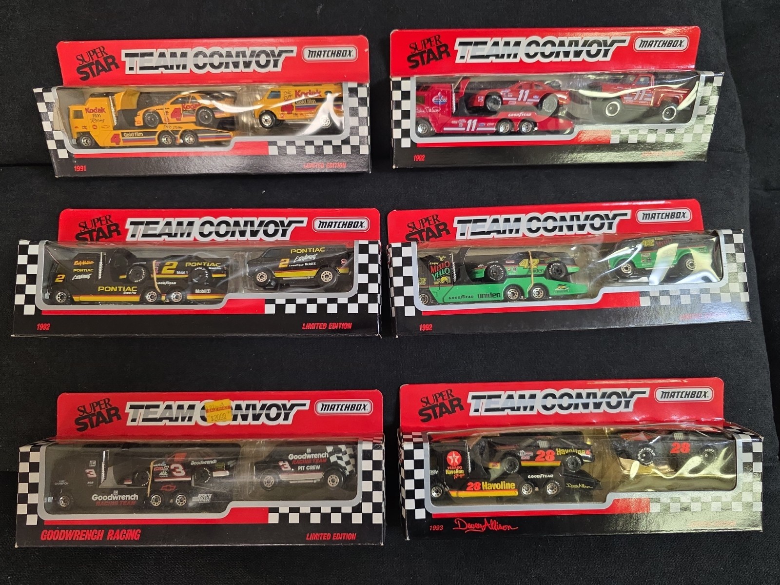 1991 and 1992 Matchbox Super Star Team Convoy  Limited Edition Lot of 6 NASCAR
