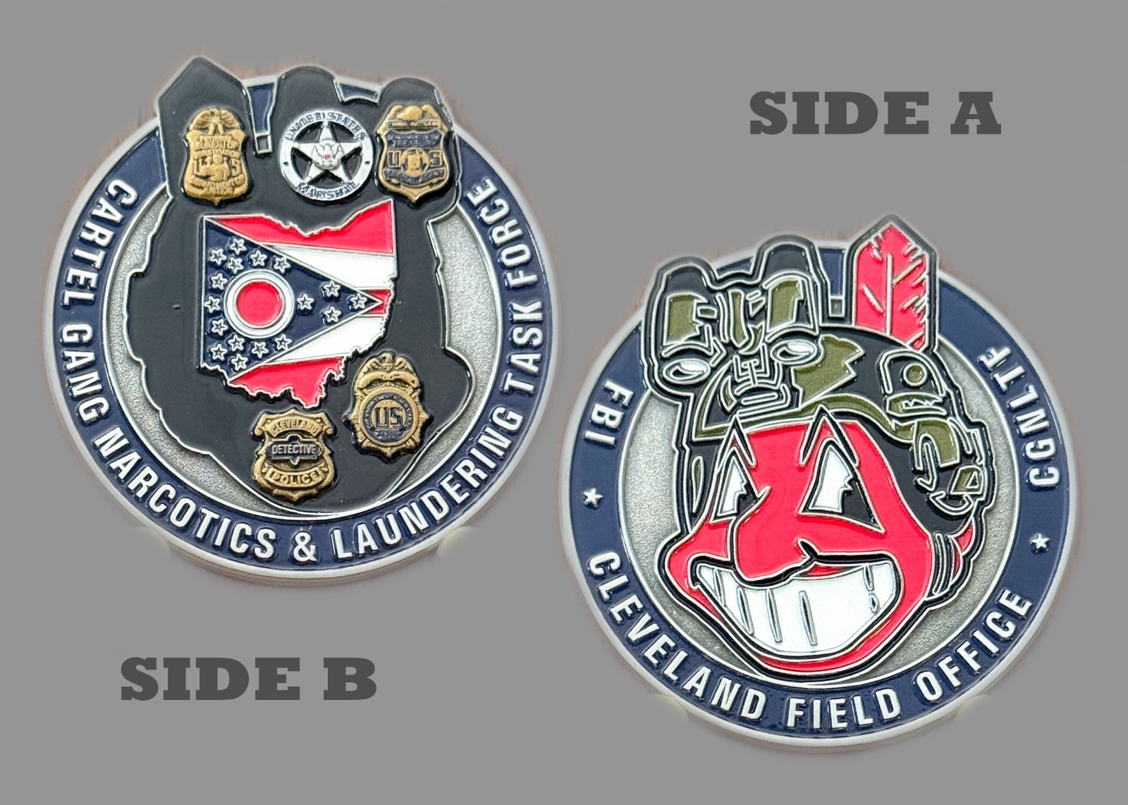 FBI Cleveland CGNLT Cartel Gang Narcotics Task Force Challenge Coin 1#27 FBI Cleveland CGNLT Cartel Gang Narcotics Task Force Challenge Coin 1#27