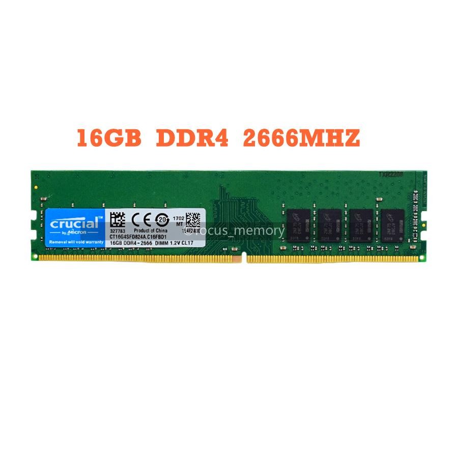 Crucial 16 GB DDR4 2666 (PC4-21300) CT16G4DFD8266.C16FE Desktop Memory 288-Pin