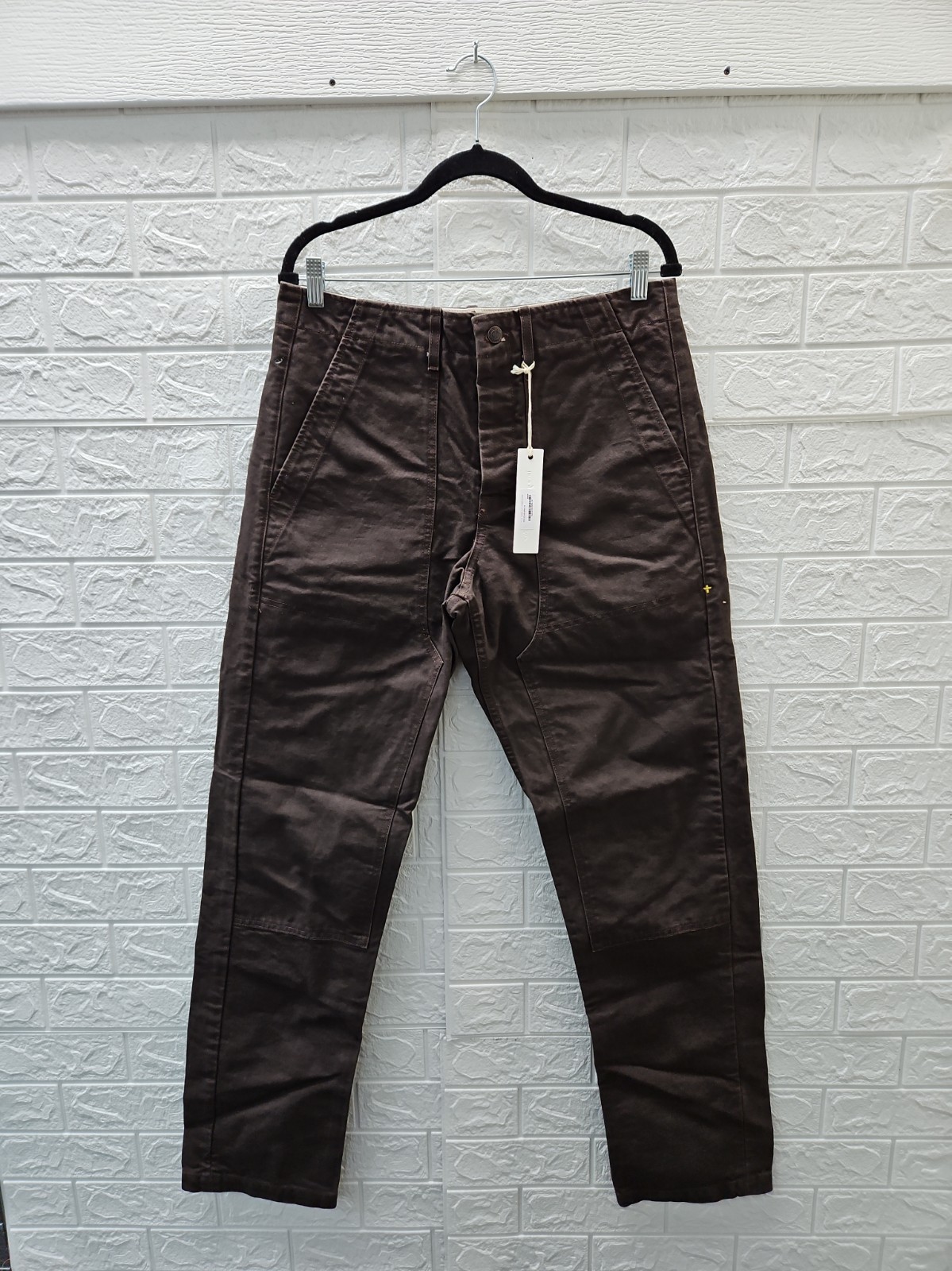 New Imogene + Willie Men\'s Hencye Washed Canvas Workpant In Carob Brown Sz 34 New Imogene + Willie Men\'s Hencye Washed Canvas Workpant In Carob Brown Sz 34
