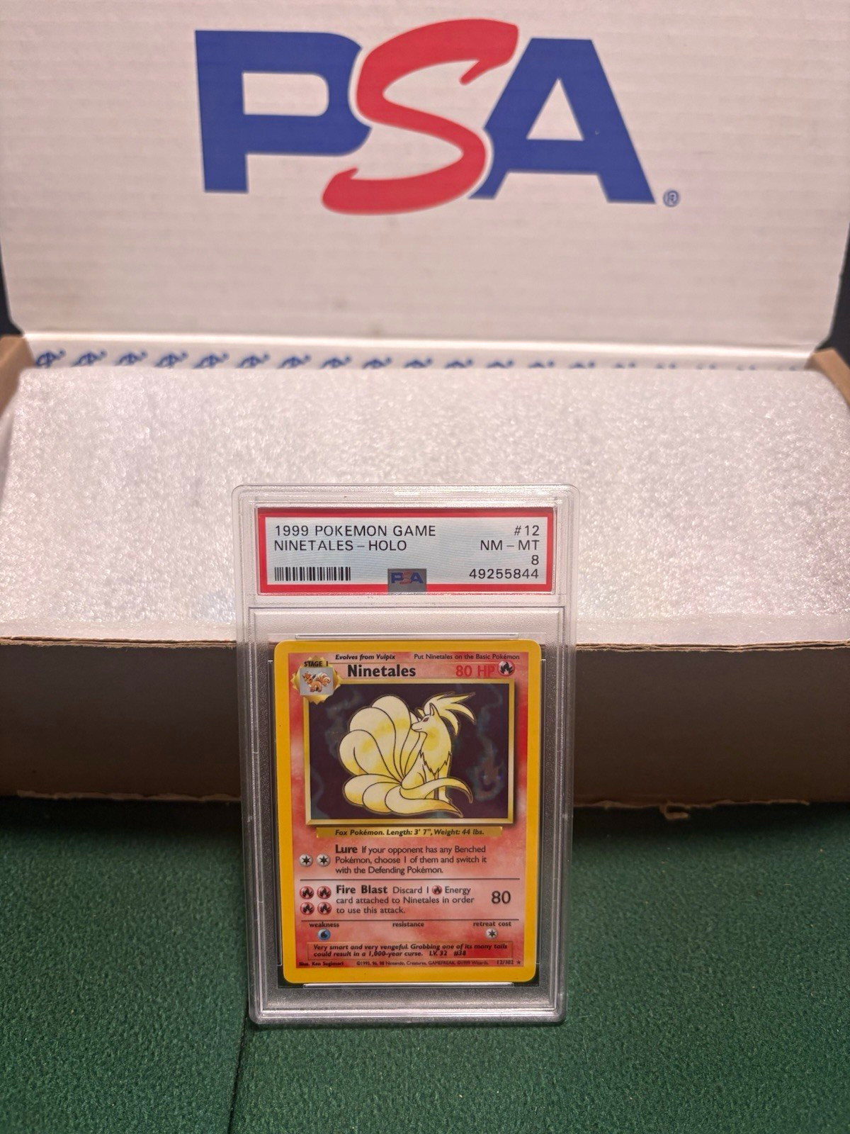 Pokémon TCG: 1999 Base Set Ninetales-Holo, #012/102, PSA 8 NM-MT Pokémon TCG: 1999 Base Set Ninetales-Holo, #012/102, PSA 8 NM-MT