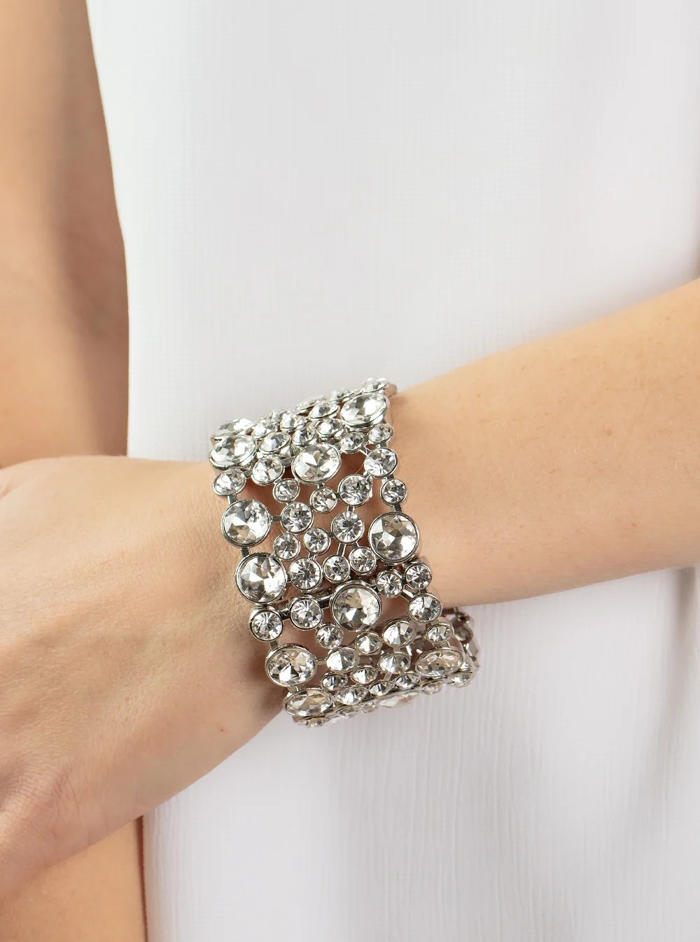 One Up - Paparazzi Zi Collection stretchy bracelet, Silver 🔥RARE FIND