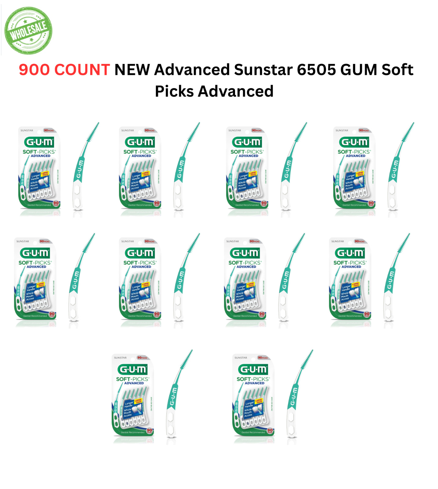 900 NEW Advanced Sunstar 6505 GUM Soft Picks Advanced - 10x 90picks - New-SEALED 900 NEW Advanced Sunstar 6505 GUM Soft Picks Advanced - 10x 90picks - New-SEALED