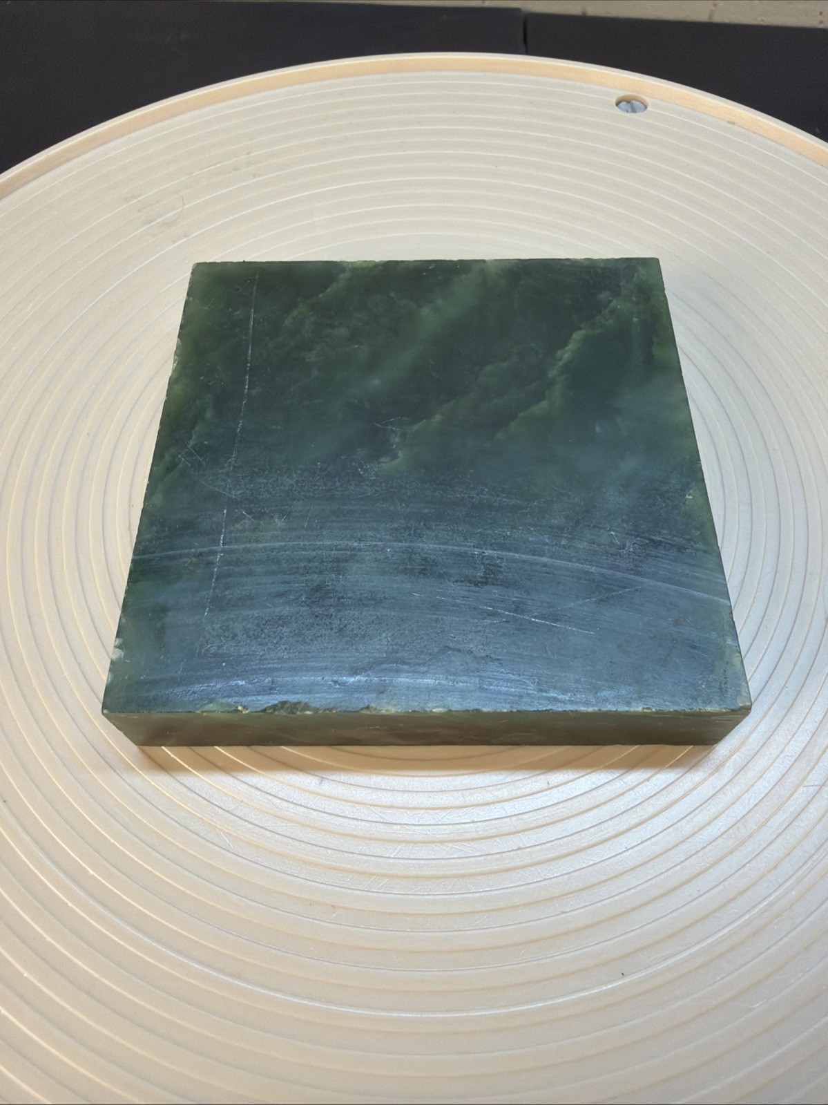 Green Nephrite Jade 3.5L-3.5W-.625H Green Nephrite Jade 3.5L-3.5W-.625H