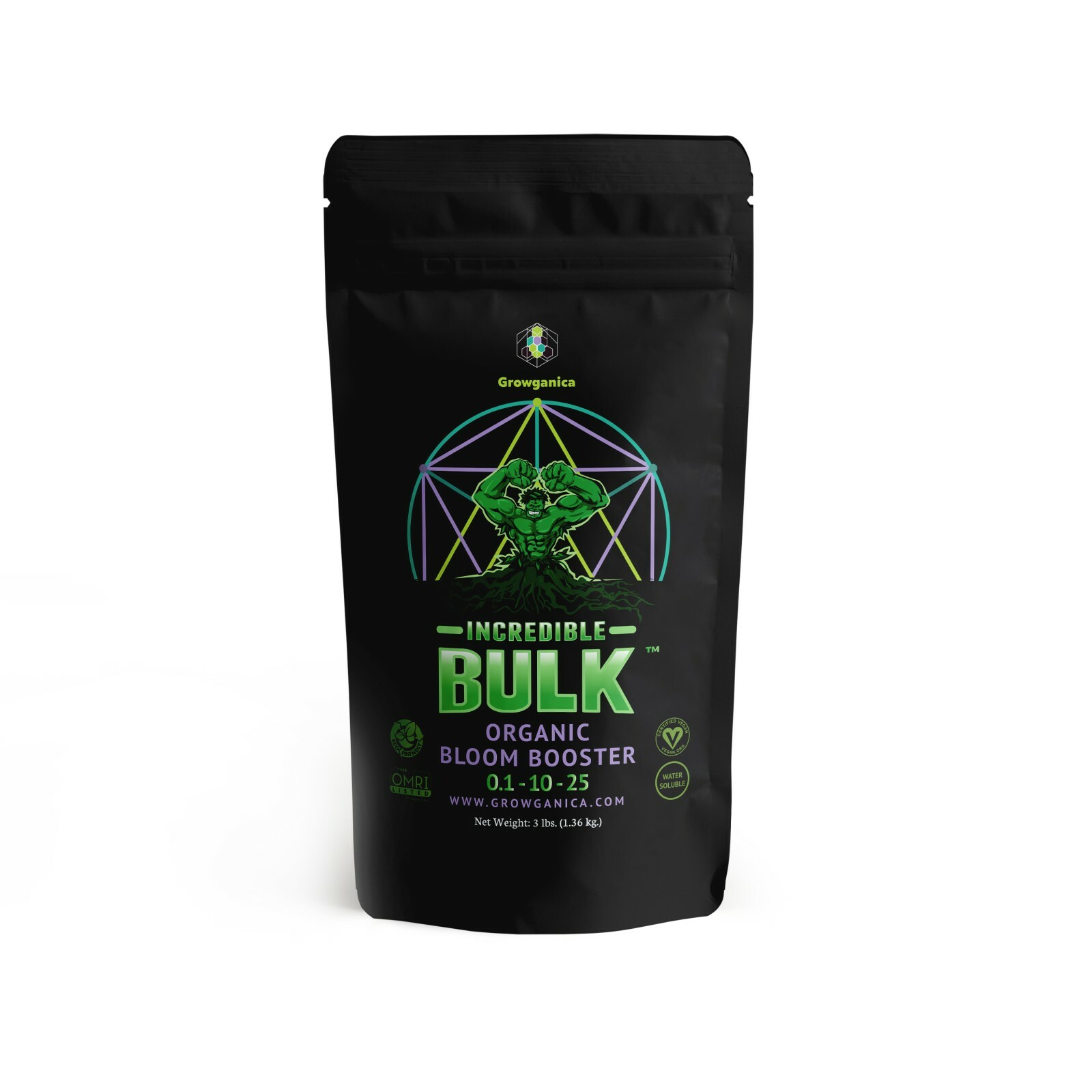 Organic Bloom Booster, Incredible Bulk 0.1-10-25 Vegan Plant Food -Various Sizes