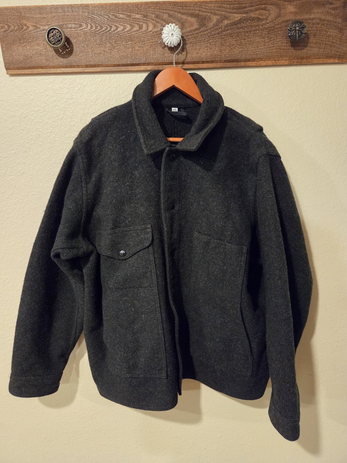 VTG Filson 100% Wool Mackinaw Cruiser Jacket Black Coal Gray Coat Mens XL USA 82 VTG Filson 100% Wool Mackinaw Cruiser Jacket Black Coal Gray Coat Mens XL USA 82