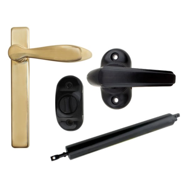 Andersen Emco Storm Door Hardware Kit Brass Ext Black Int 5-1/4