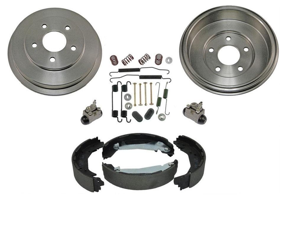 Fits For 09-11 HHR 09-10 Cobalt 09-10 G5 (2) Brake Drums 5 Lug Shoes 6Pc Kit