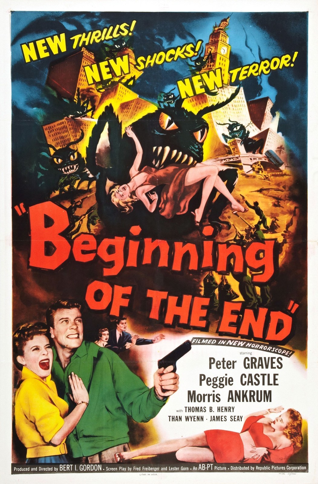 BEGINNING OF THE END Movie Poster 1957 Horror Sci-Fi
