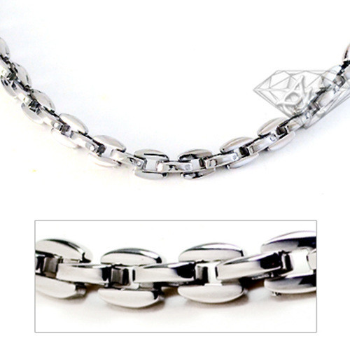Accents Kingdom 5MM Men\'s Titanium Oval Link Chain Necklace