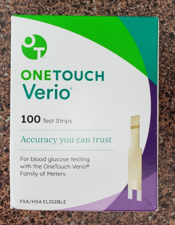 100 One Touch Verio Test Strips 12/26 exp 12/2026 100 One Touch Verio Test Strips 12/26 exp 12/2026