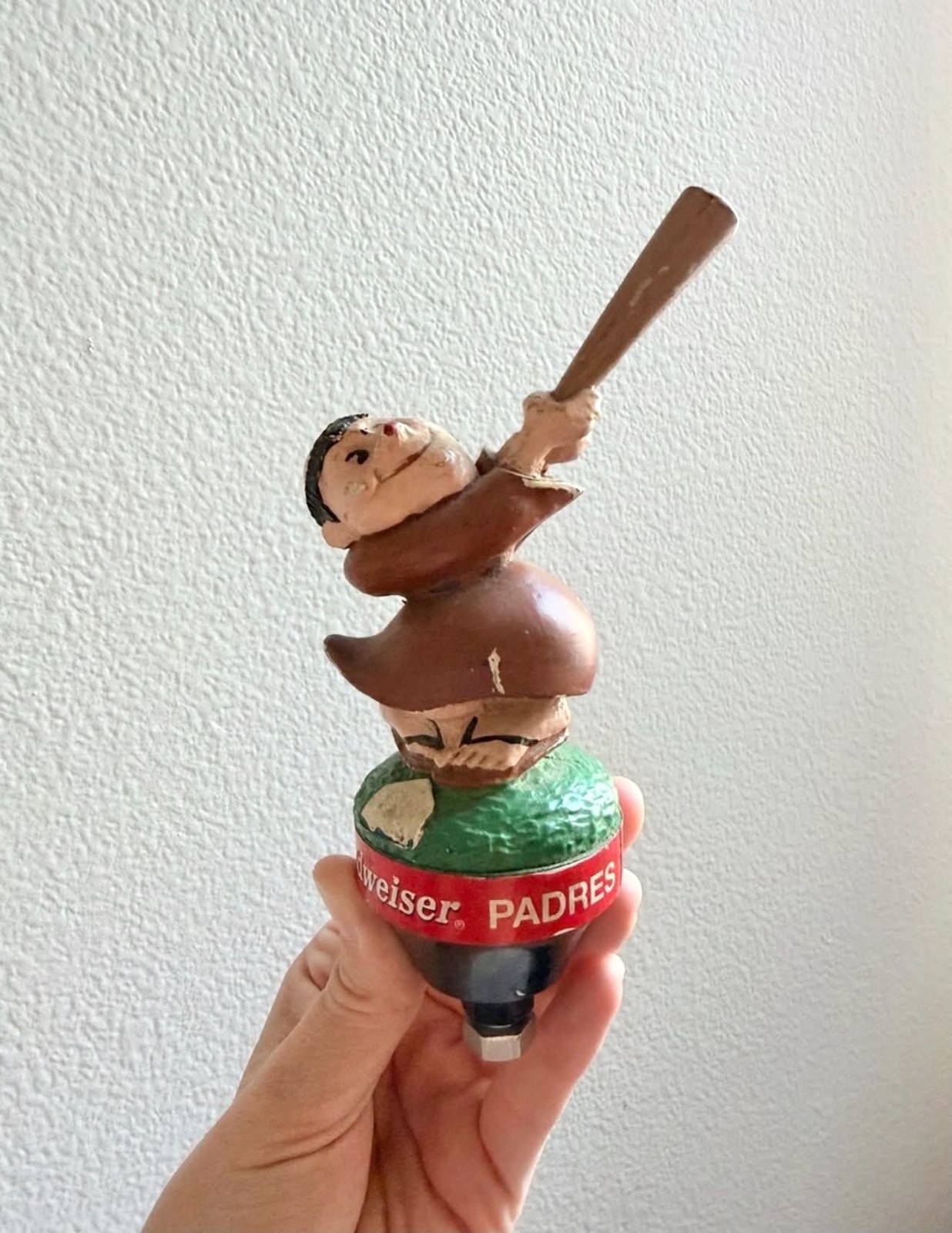 Vintage Budweiser Padres Fryer Tap Handle Batter Baseball Beer Knob Breweriana