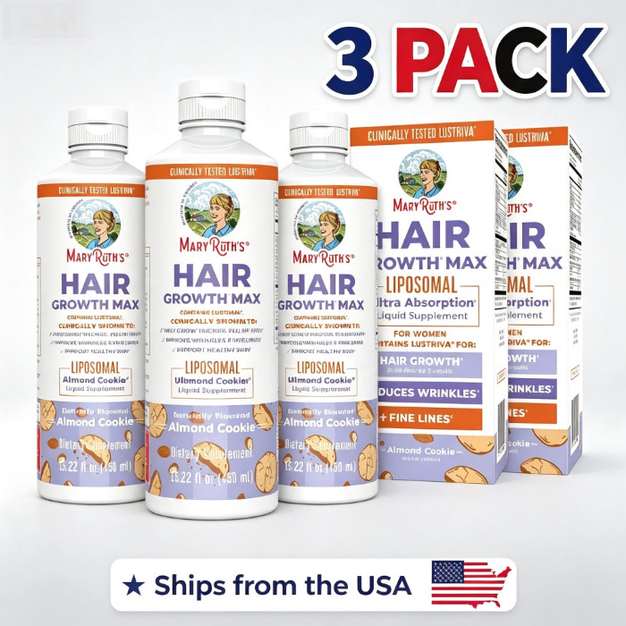 3x MaryRuth Organics Growth Hair Womens MAX | Liposomal with Lustriva®+Biotin-- 3x MaryRuth Organics Growth Hair Womens MAX | Liposomal with Lustriva®+Biotin--