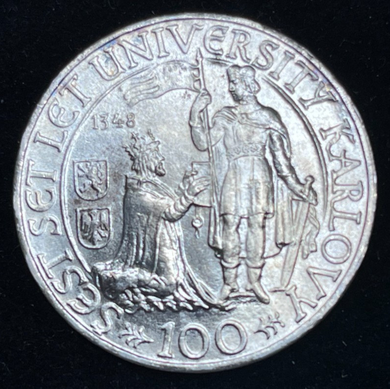 1948 Czechoslovakia 100 Korun Silver Coin Excellent condition