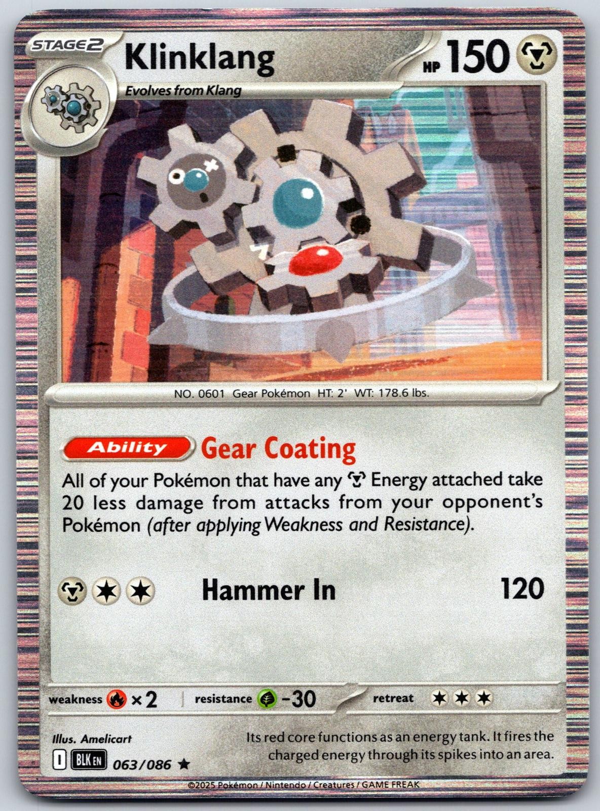 Klinklang 063/086 Holo Rare Black Bolt Pokemon Near Mint Klinklang 063/086 Holo Rare Black Bolt Pokemon Near Mint