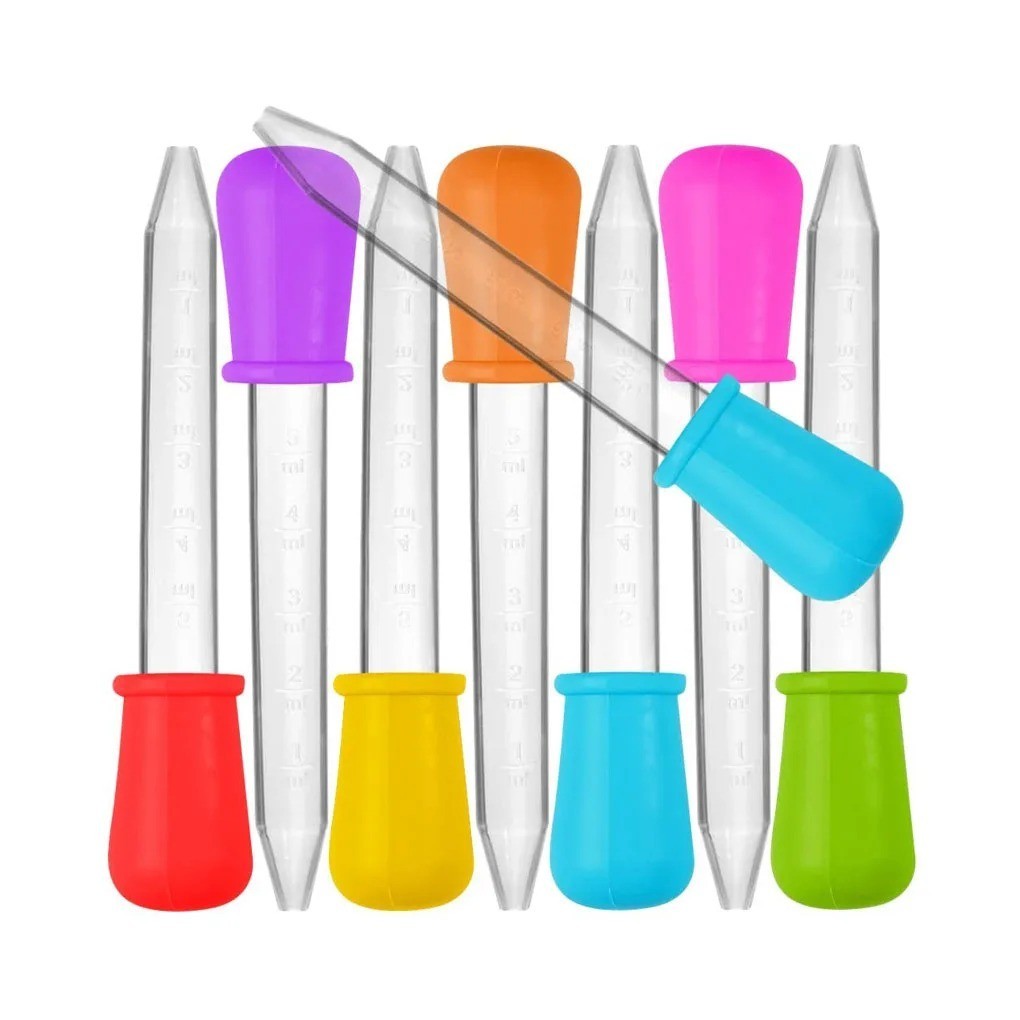 5Pcs 5ml Silicone Dropper Calibrated Medicine Liquid Eye Ear Pipette Feeder
