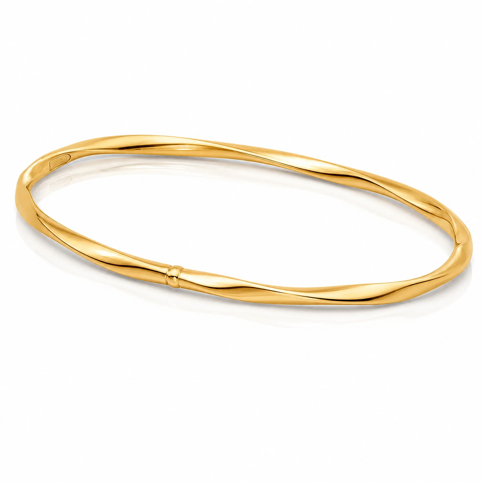 14K Yellow Gold Polished Twisted Slip-On Bangle