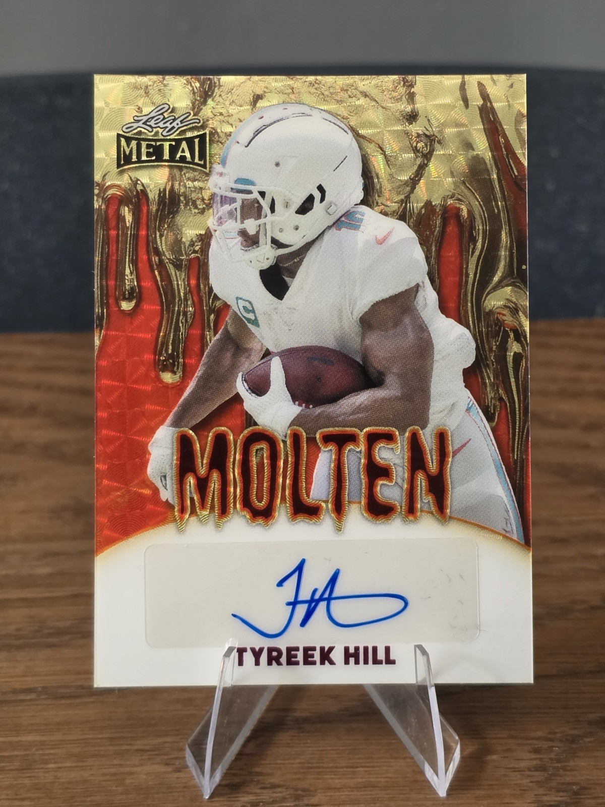 Tyreek Hill Auto 1/1 Molten 2025 Leaf Metal Football NFL Miami Dolphins Tyreek Hill Auto 1/1 Molten 2025 Leaf Metal Football NFL Miami Dolphins