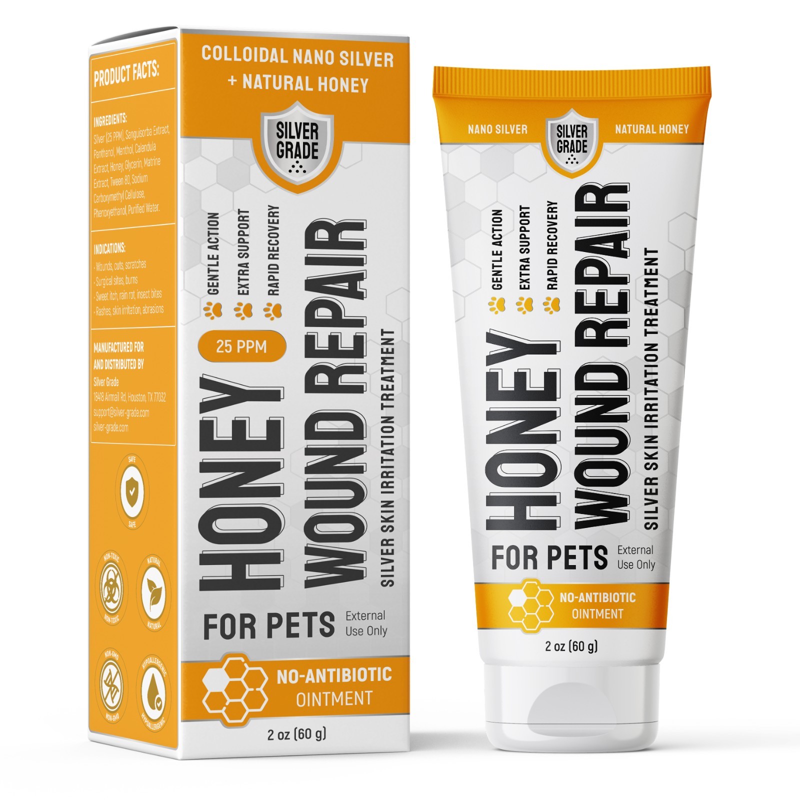 Honey & Silver Wound Ointment for Dogs & Cats – Hot Spot & Skin Care