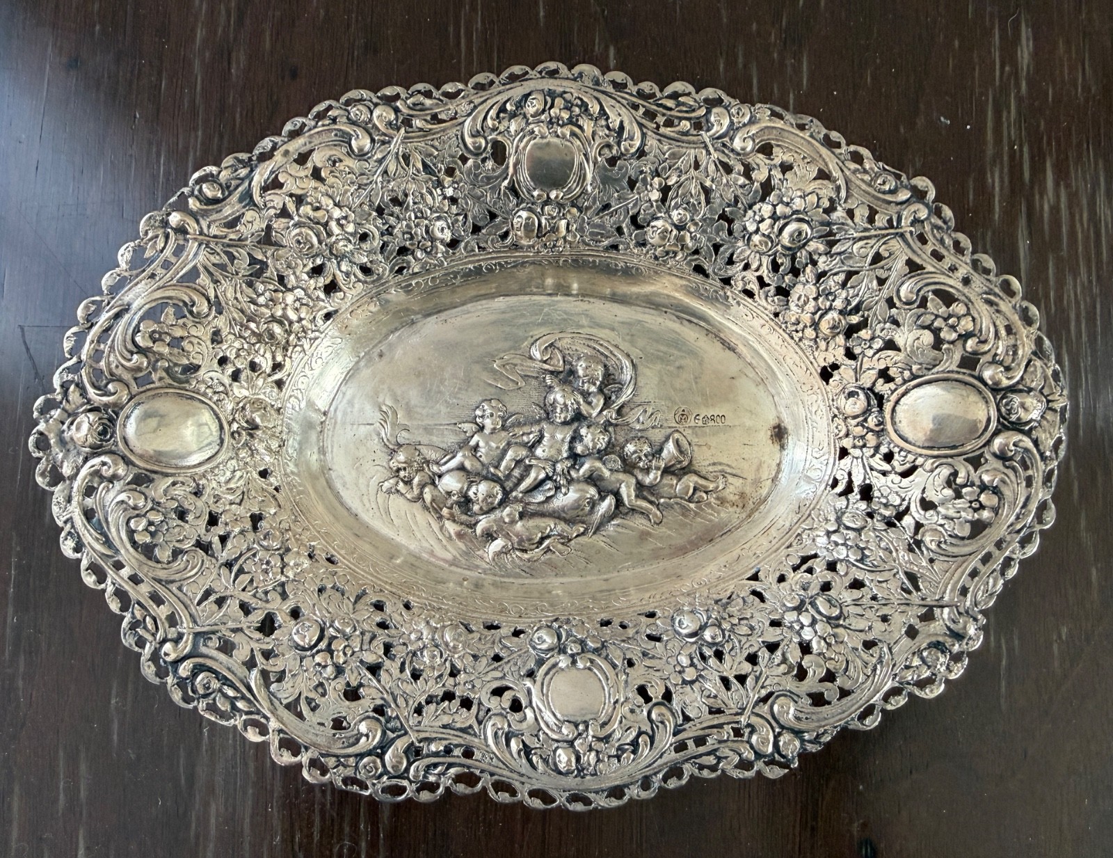 Antique German 800 Silver Repousse Bowl Attributed Adolf Mayer Frankfurt c.1900