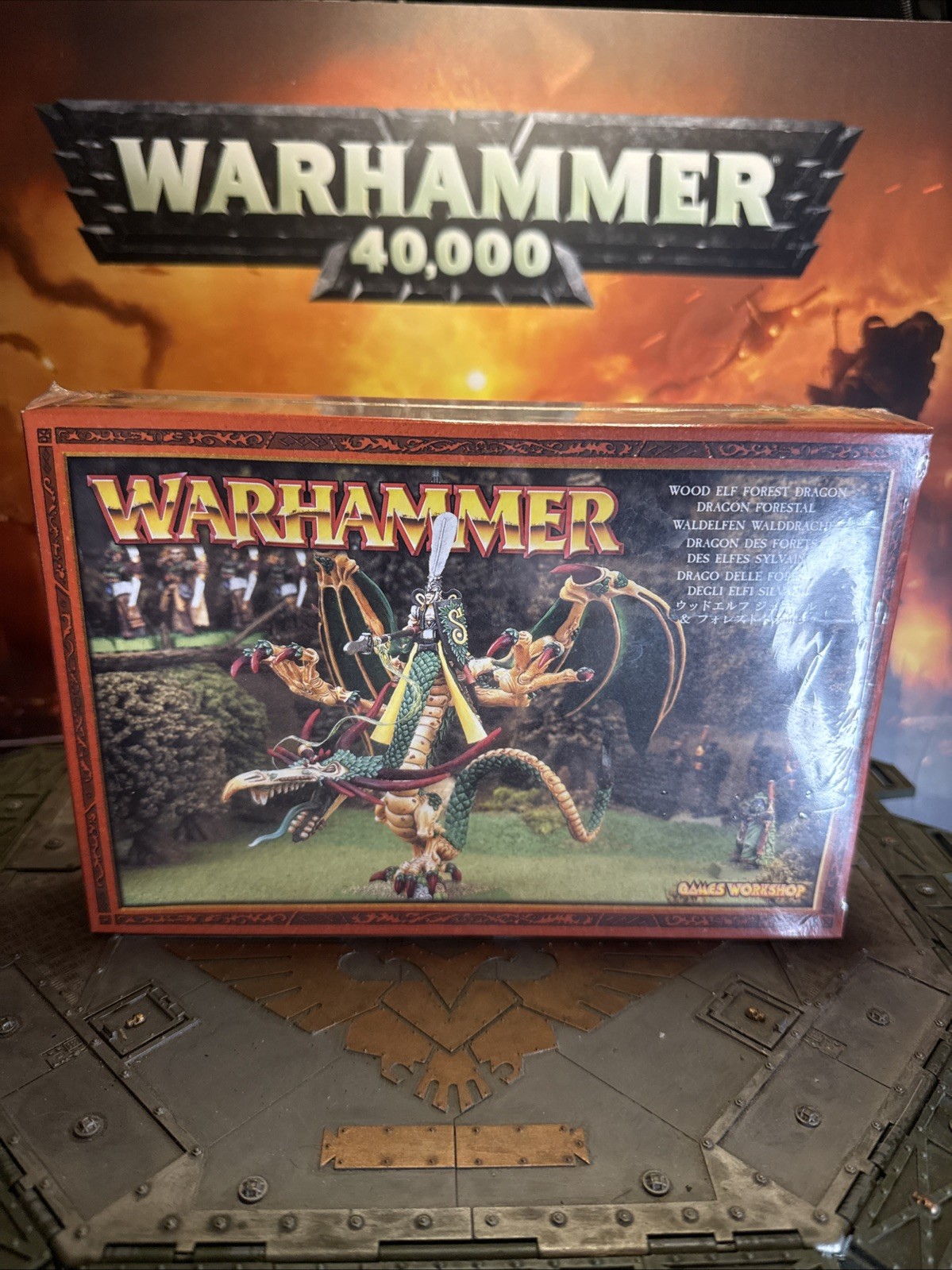 WARHAMMER - Wood Elf Forest Dragon - Wood Elves - OOP - SEALED BOX WARHAMMER - Wood Elf Forest Dragon - Wood Elves - OOP - SEALED BOX