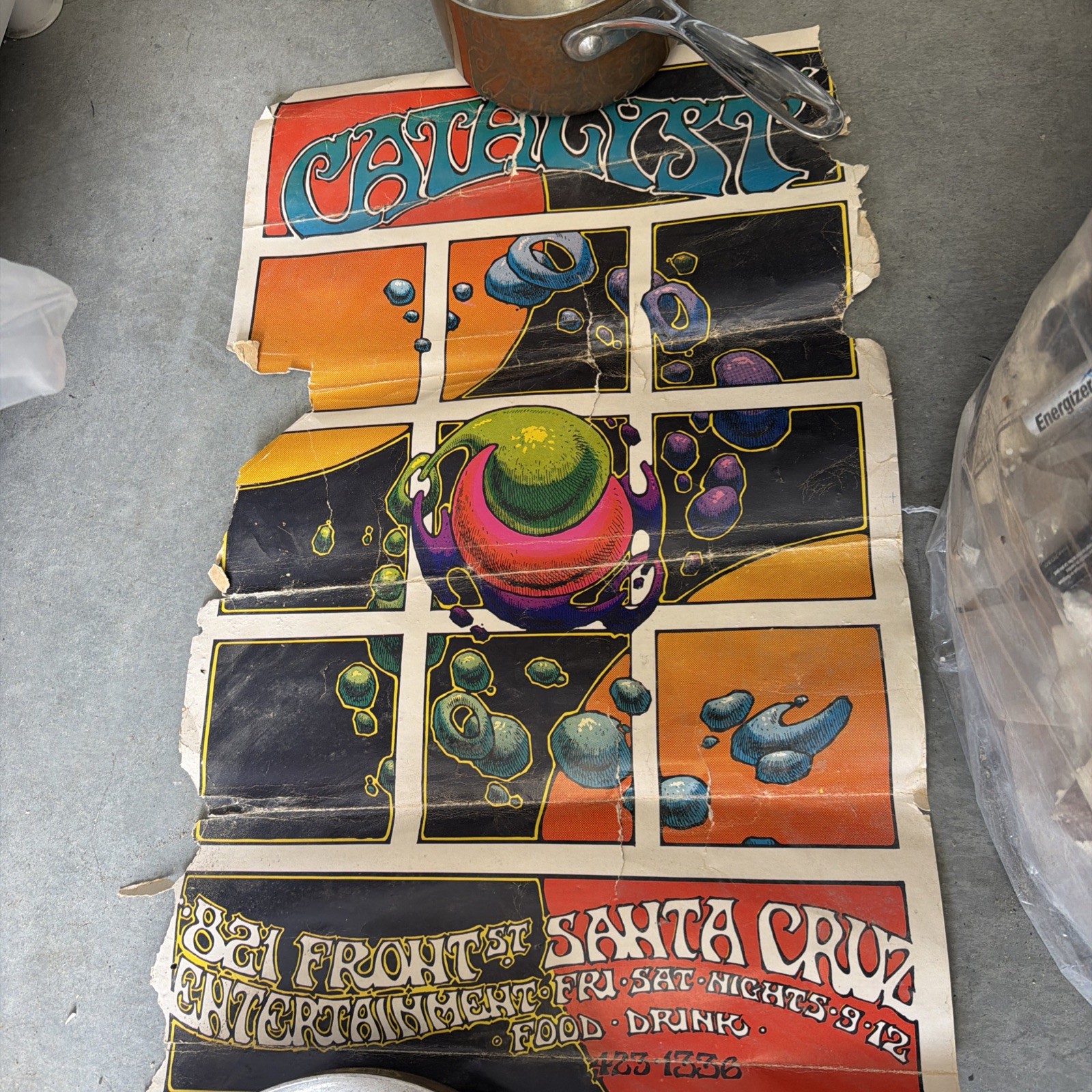 Orig 1969 Greg Irons Catalyst Club Santa Cruz Poster Tea Lautrec Litho Vintage Orig 1969 Greg Irons Catalyst Club Santa Cruz Poster Tea Lautrec Litho Vintage