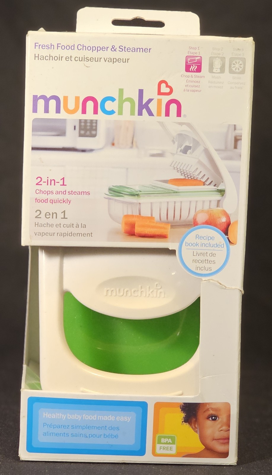 Munchkin Fresh Food Chopper&Steamer 2 In 1 Chops And Steams Food Quickly Munchkin Fresh Food Chopper&Steamer 2 In 1 Chops And Steams Food Quickly