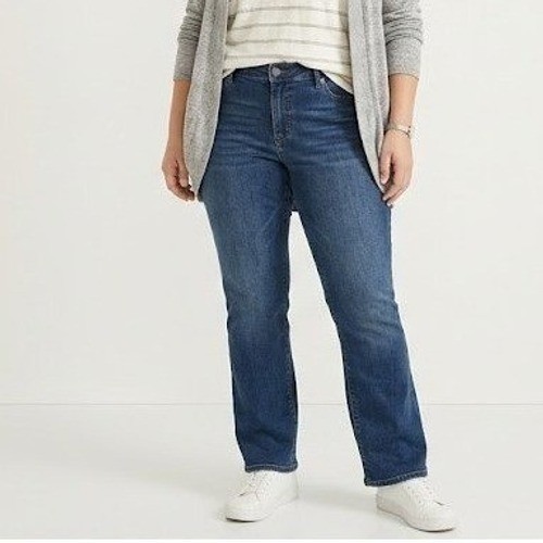 Maurices NEW Curvy Slim Bootcut Jeans High Rise Dark Wash Blue Size 18W Short