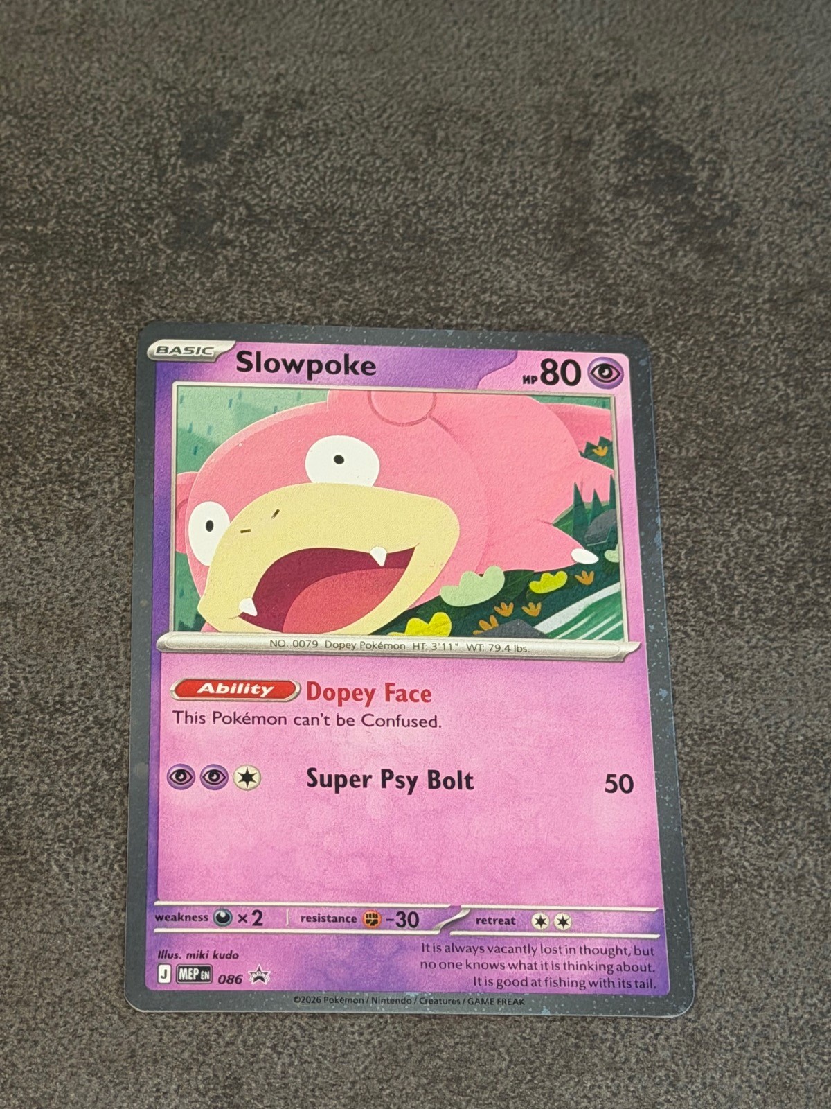 Slowpoke (Cosmos Holo) 086 Promo ME: Mega Evolution Promo Pokemon Near Mint Slowpoke (Cosmos Holo) 086 Promo ME: Mega Evolution Promo Pokemon Near Mint