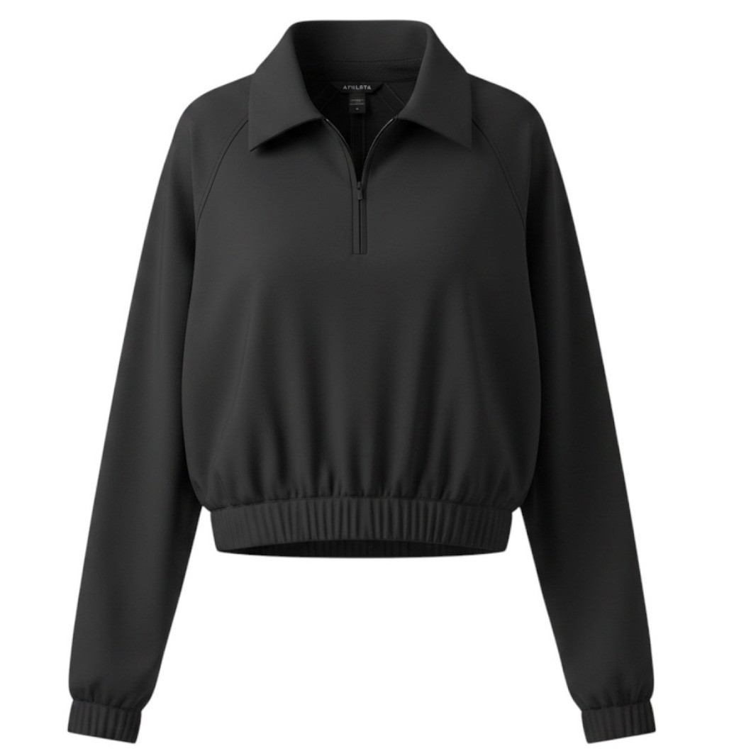 EUC Athleta Large Lightweight Advantage Warm Up Black 1/4 Zip Pullover Jacket EUC Athleta Large Lightweight Advantage Warm Up Black 1/4 Zip Pullover Jacket