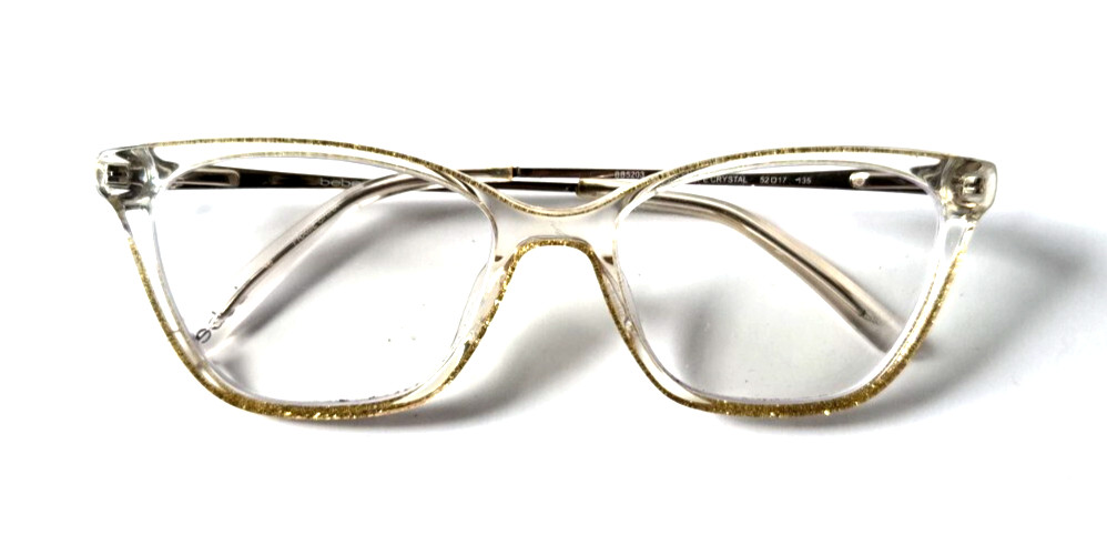 BEBE BB5203 204 TAUPE CRYSTAL CLEAR AUTHENTIC FULL RIM EYEGLASSE FRAME 52-17-135