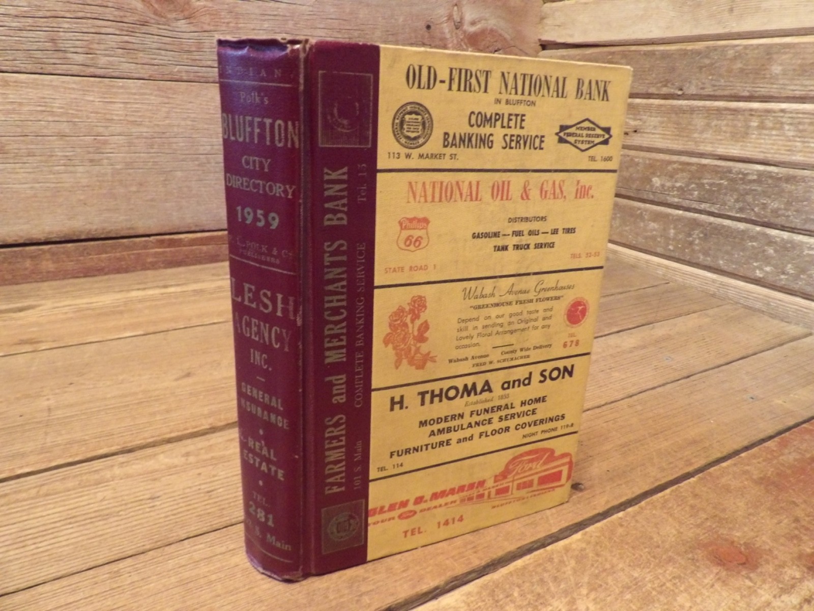 Vintage 1959 By R.L. POLK & CO. BLUFFTON Indiana City Directory Phone Book Vintage 1959 By R.L. POLK & CO. BLUFFTON Indiana City Directory Phone Book
