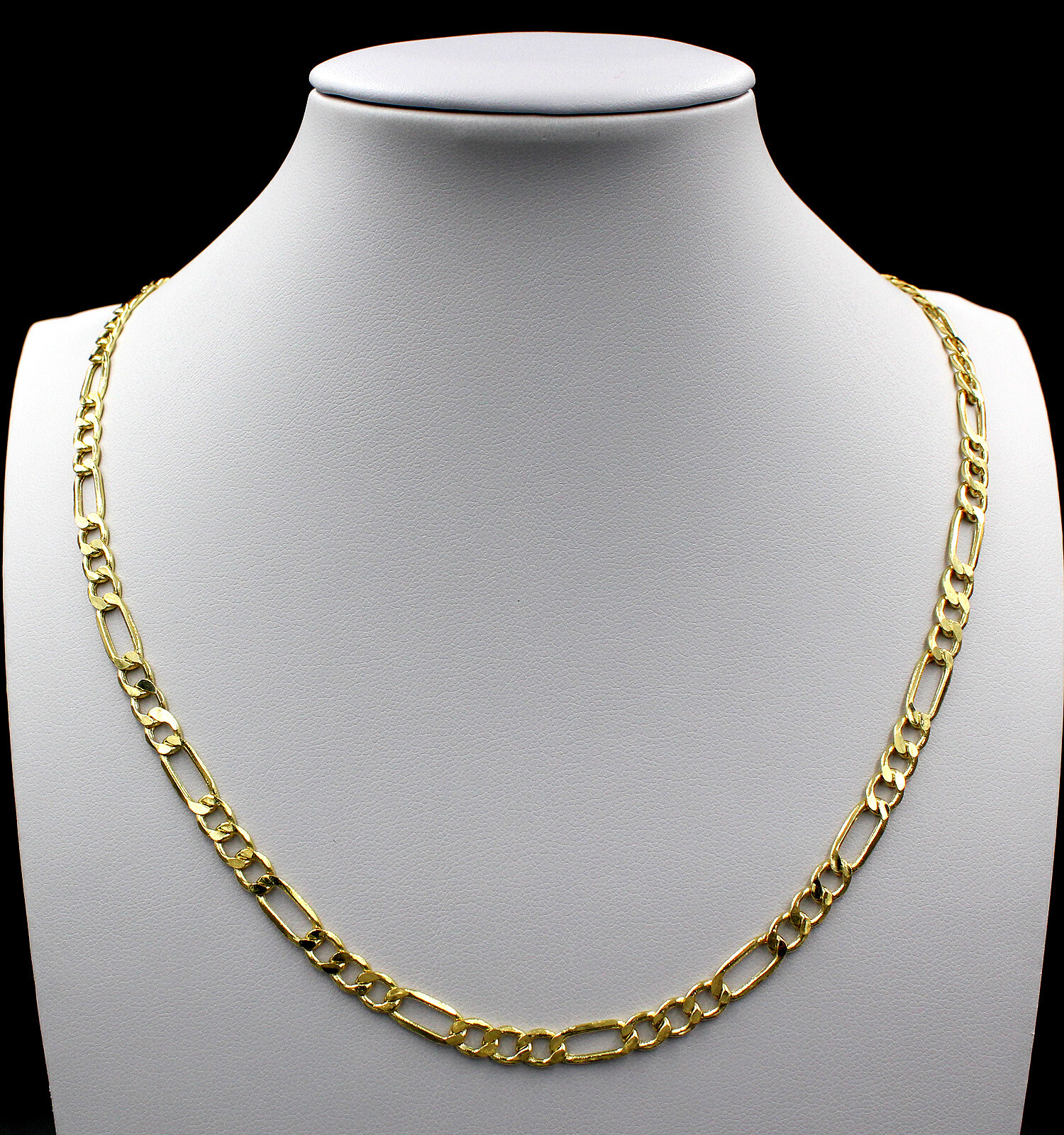 Real 10K Yellow Gold 2.5mm Figaro Link Chain Pendant Necklace 14\