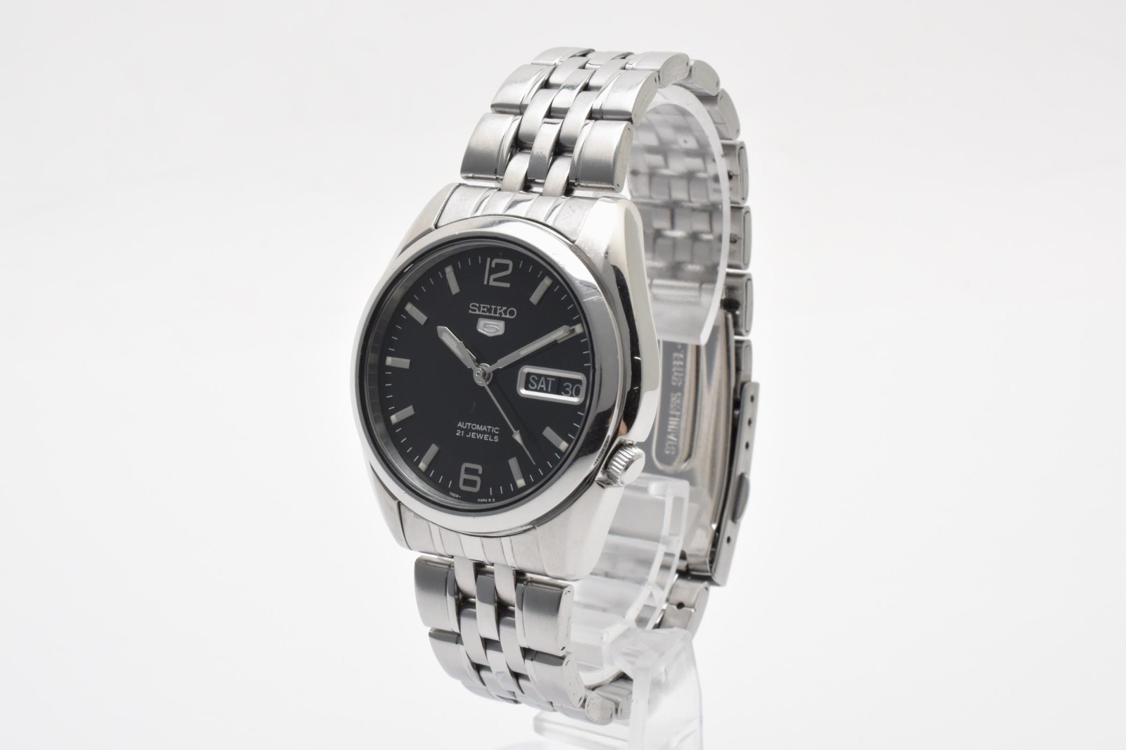 READ [ Exc+4 ] SEIKO 5 Sports 7S26-01V0 Silver Automatic Men\'s Watch From JAPAN