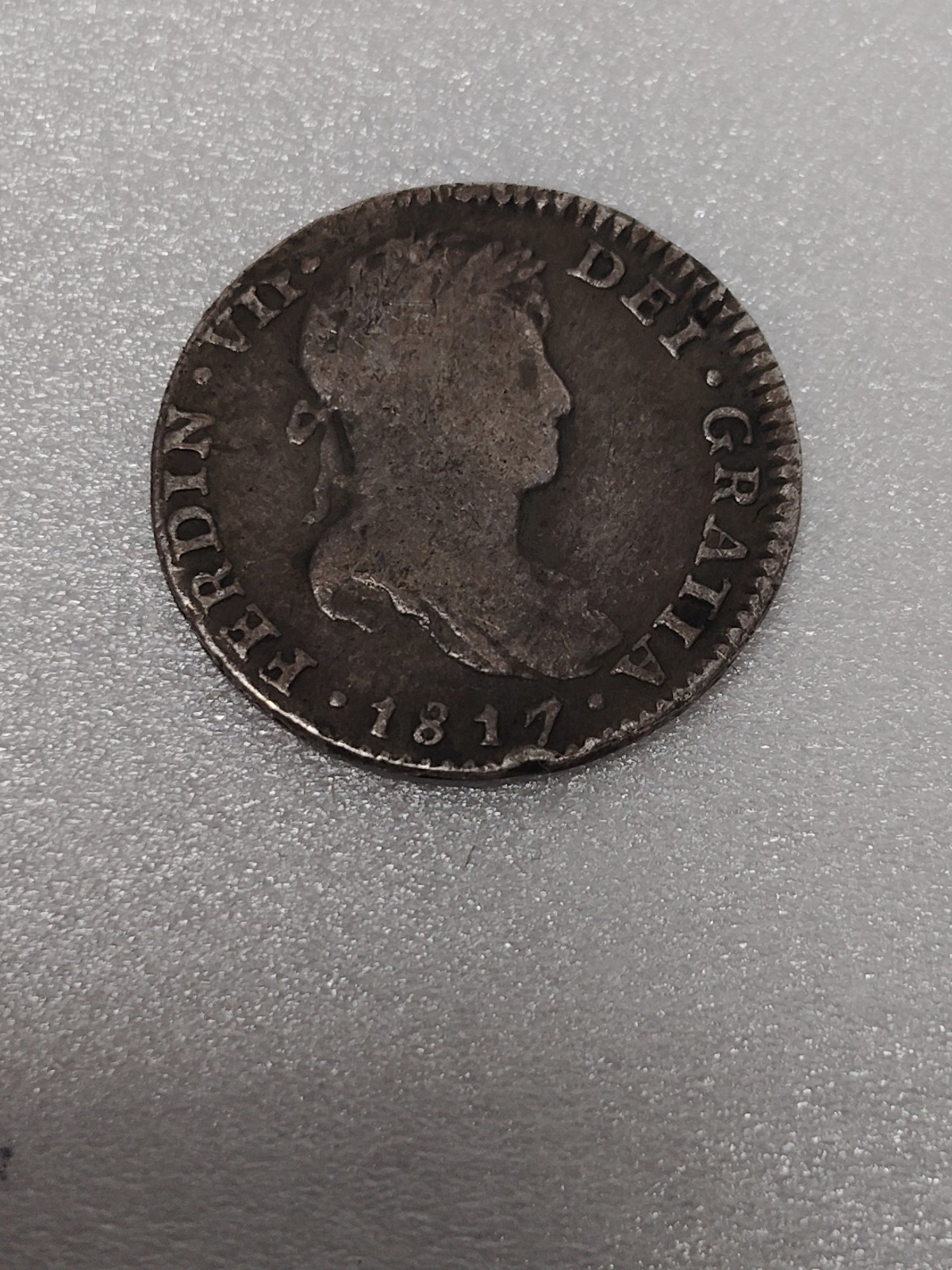 Rare 1817 JJ Mexico 1 Real Silver Coin 