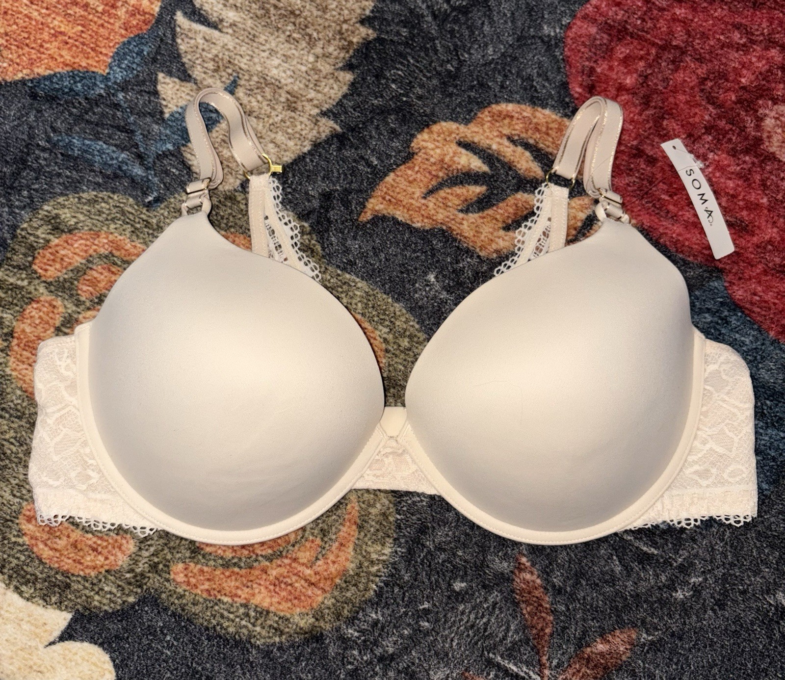 NWT Soma Enchanting Lace Push Up Bra In Pale Sand Size 42C NWT Soma Enchanting Lace Push Up Bra In Pale Sand Size 42C