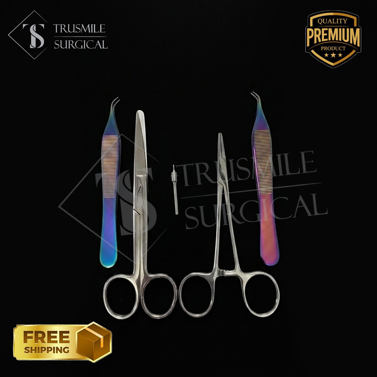 New Hair Transplant Instruments Set of 5 Pcs Rainbow Surgical Tools