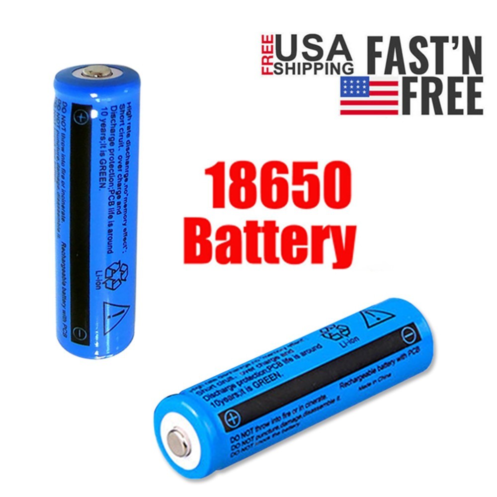 4Pcs/Set 18650 Lithium Batteries 3.7V Li-ion Rechargeable Battery for Fashlight