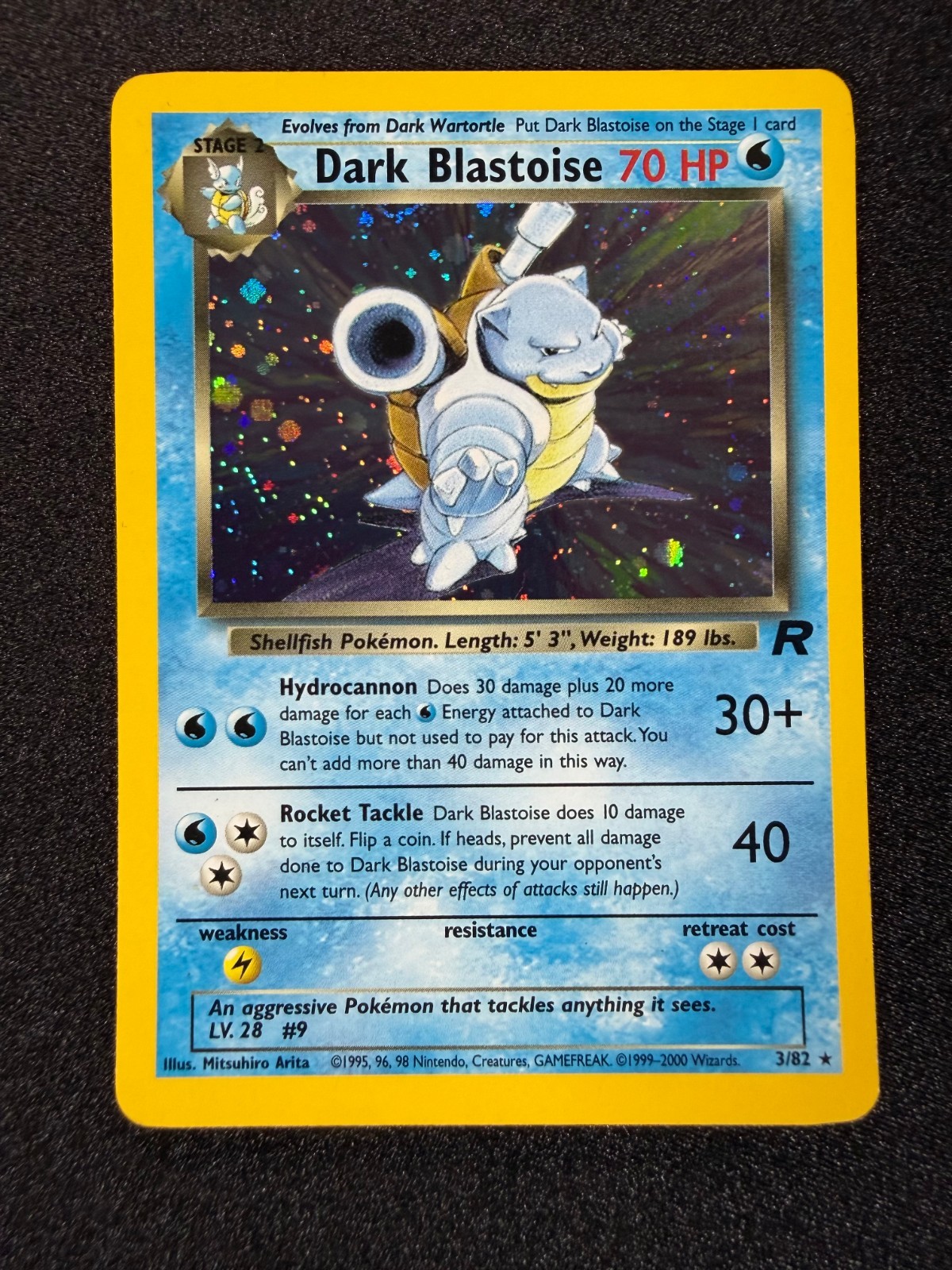 2000 Team Rocket Dark Blastoise Holo Rare 3/82 Vintage WOTC Pokemon Clean NM 2000 Team Rocket Dark Blastoise Holo Rare 3/82 Vintage WOTC Pokemon Clean NM