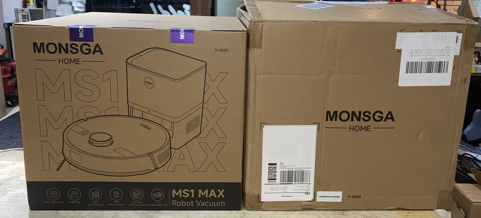 Monsga MS1 MAX Robot Vacuum & Mop Combo w/ 3.5L Self Emptying Station Monsga MS1 MAX Robot Vacuum & Mop Combo w/ 3.5L Self Emptying Station