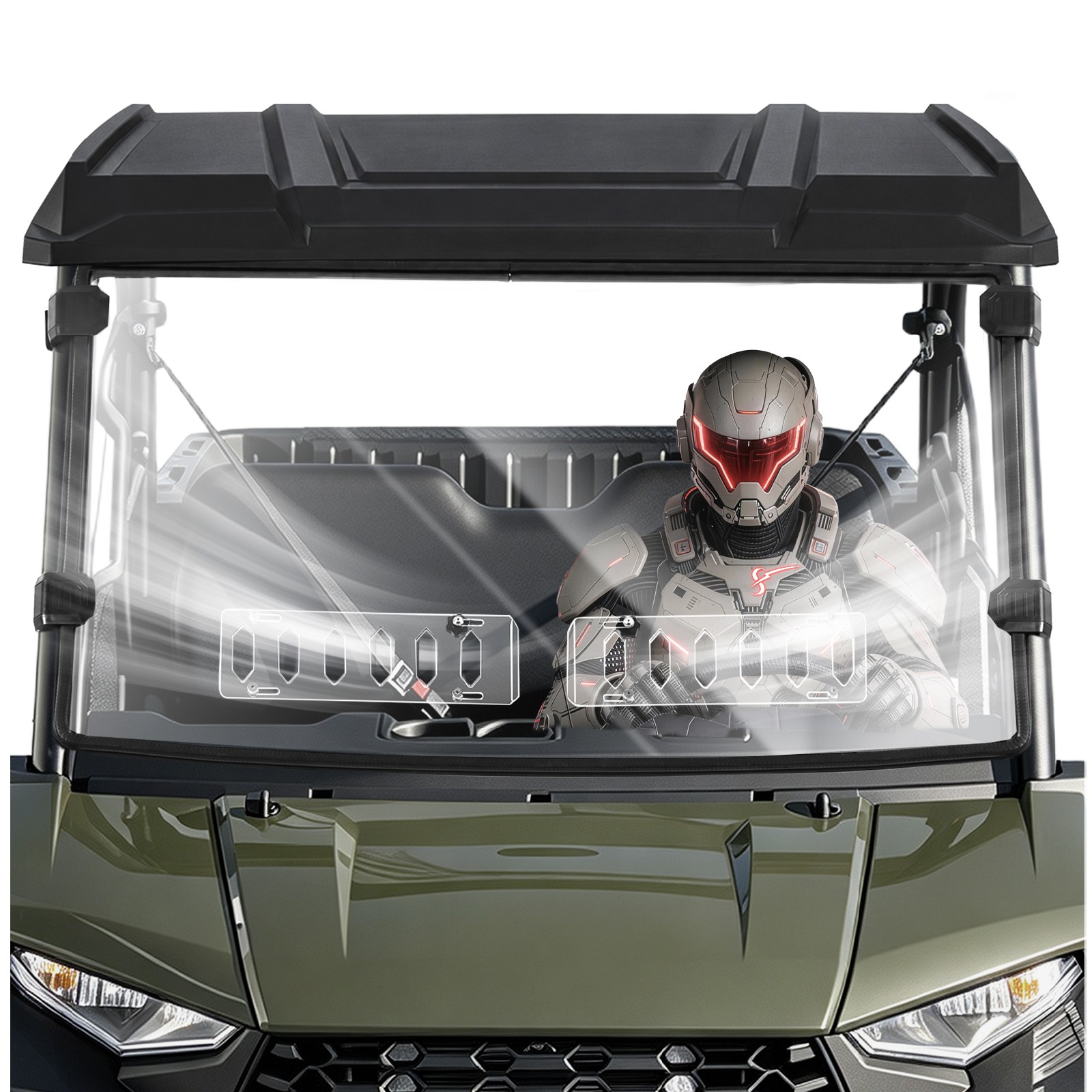 Scratch-Proof Front Windshield Sliding Vents for Polaris Ranger SP 570 2022-2026 Scratch-Proof Front Windshield Sliding Vents for Polaris Ranger SP 570 2022-2026