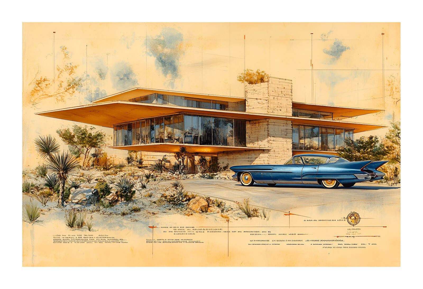 1960s Mid Century Modern Future Concept Art Print BPS4