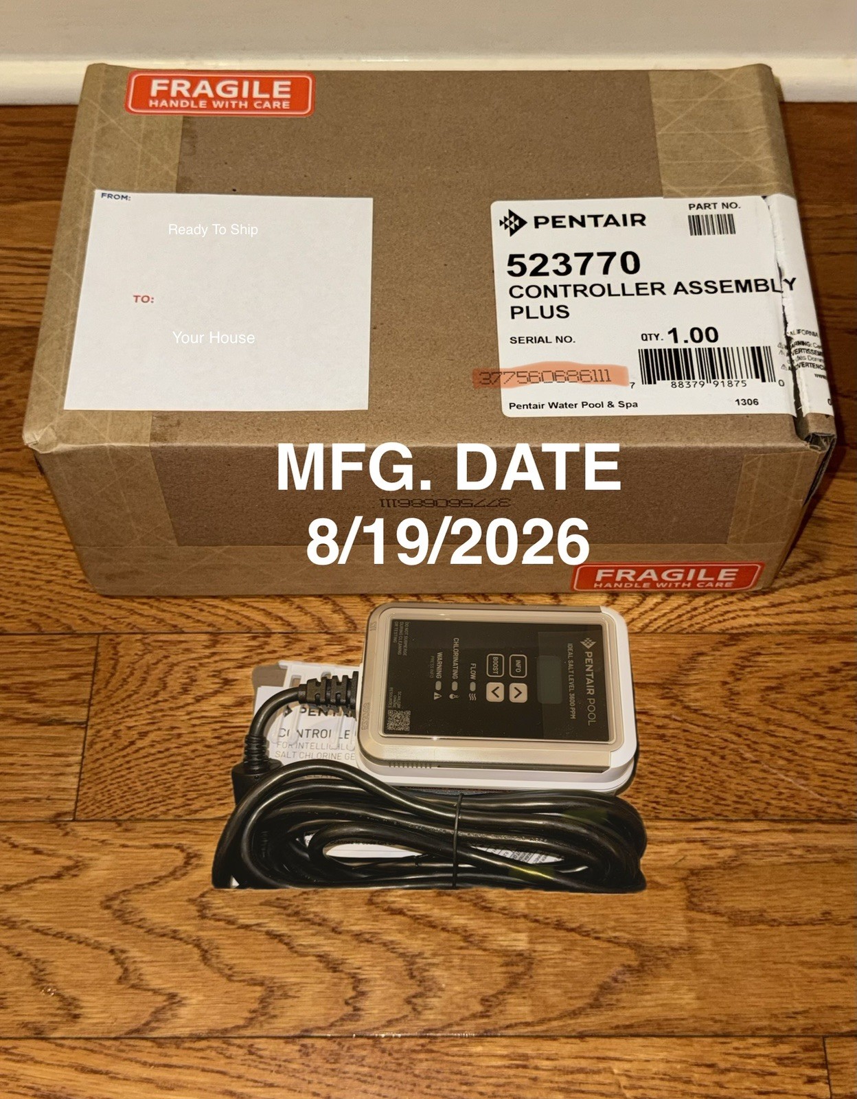 Pentair Intellichlor Plus HMI Controller Assembly 523770 MFG DATE 8/19/2026