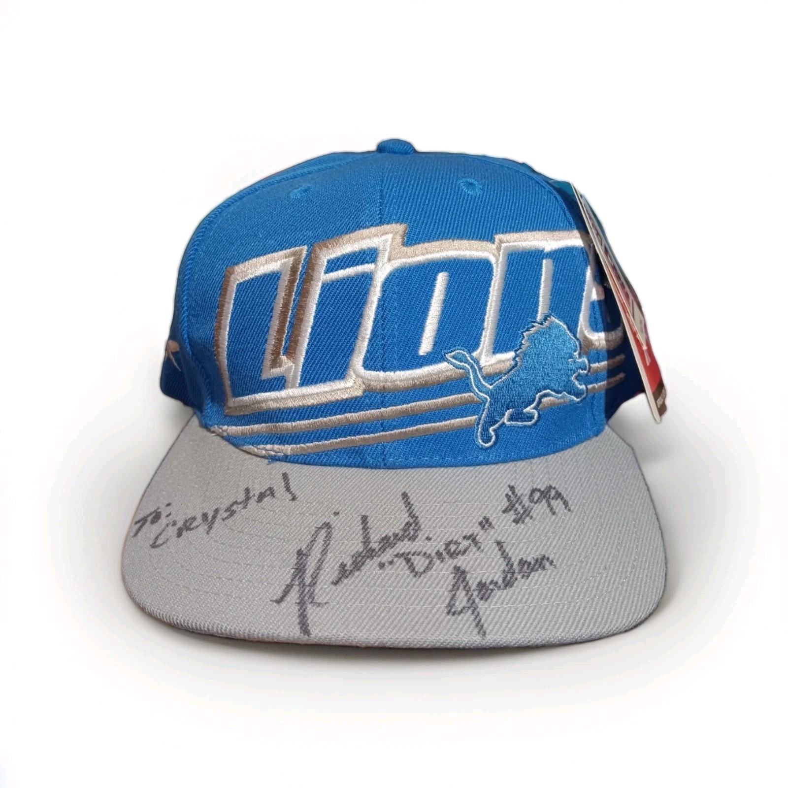 Reebok Pro Line Detroit Lions Vintage 90s Snapback Blue Hat Signed New With Tags