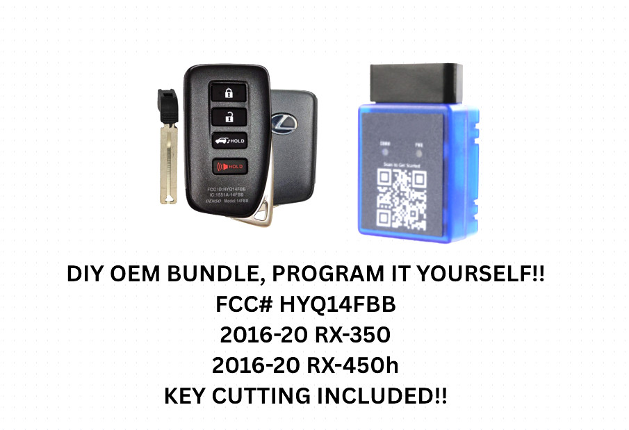 DIY OEM BUNDLE FOR 2016-20 RX350, RX450H SMART KEY  HYQ14FBB INC KEY CUTTING